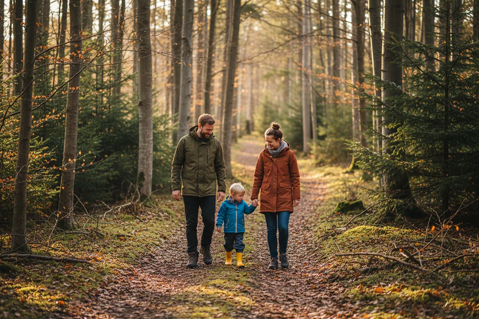 Familie i skoven